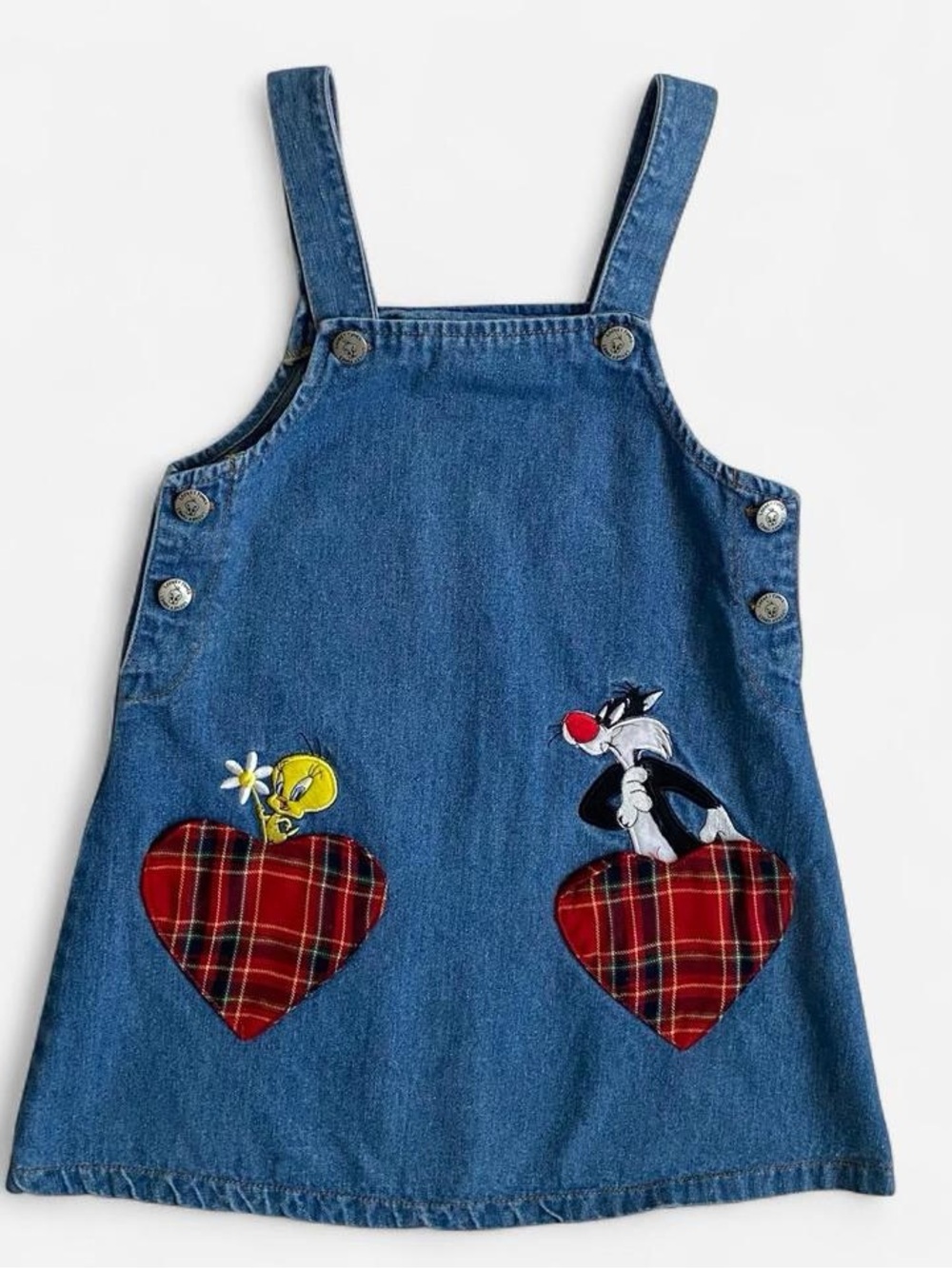 Vintage 1999 Looney Tunes Sylvester & Tweety girls denim dress